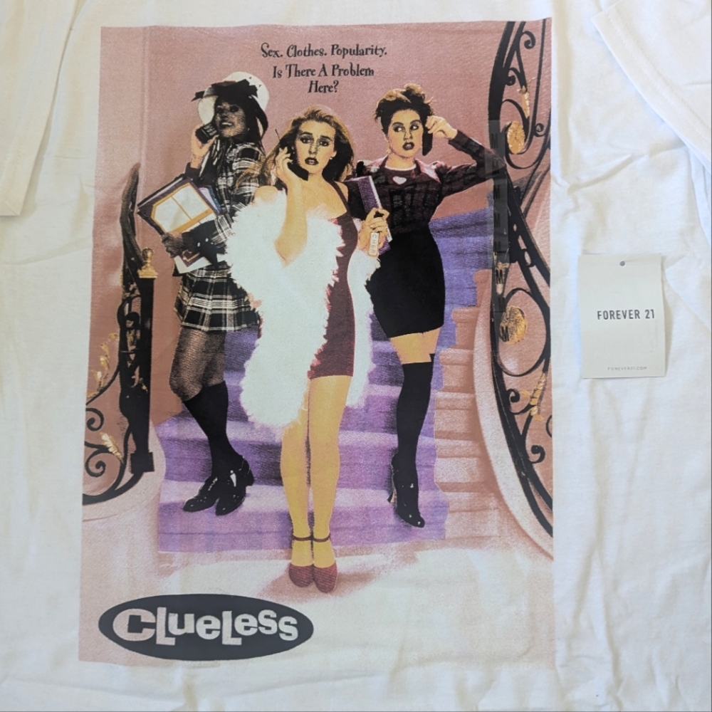 Clueless Logo White T-Shirt NWT Size M, 10 are available